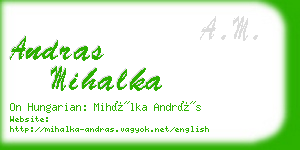 andras mihalka business card